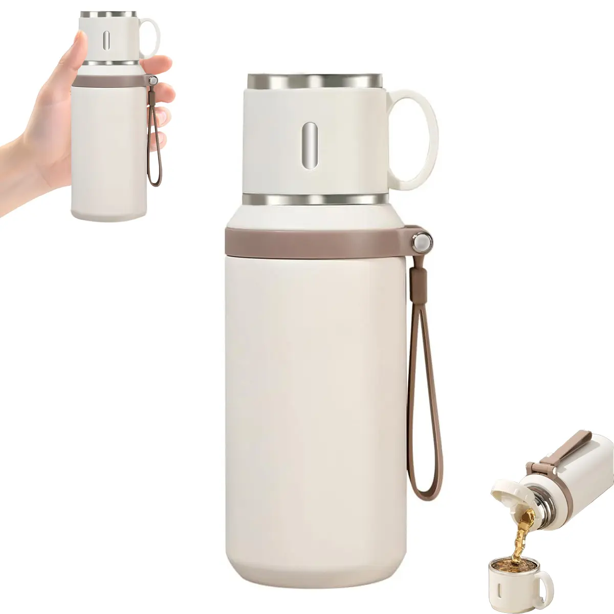 20oz Temperature-Controlled Insulated Bottle - 316 Stainless Steel Shaker | Keeps Drinks Hot/Cold 24H | Portable, Reusable | Ideal for Iced Coffee, Travel, Flasks Drinkware Insulation Thermos Cup Gift