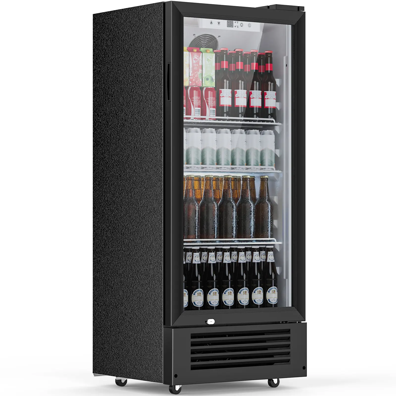 【DFYD】COWSAR 6 Cu.Ft. Beverage Refrigerator, Refrigerator Display with Double-Tempered Glass Door Glass Door Fridge w/Adjustable Shelves for Bar Restaurant Office,ETL Listed
