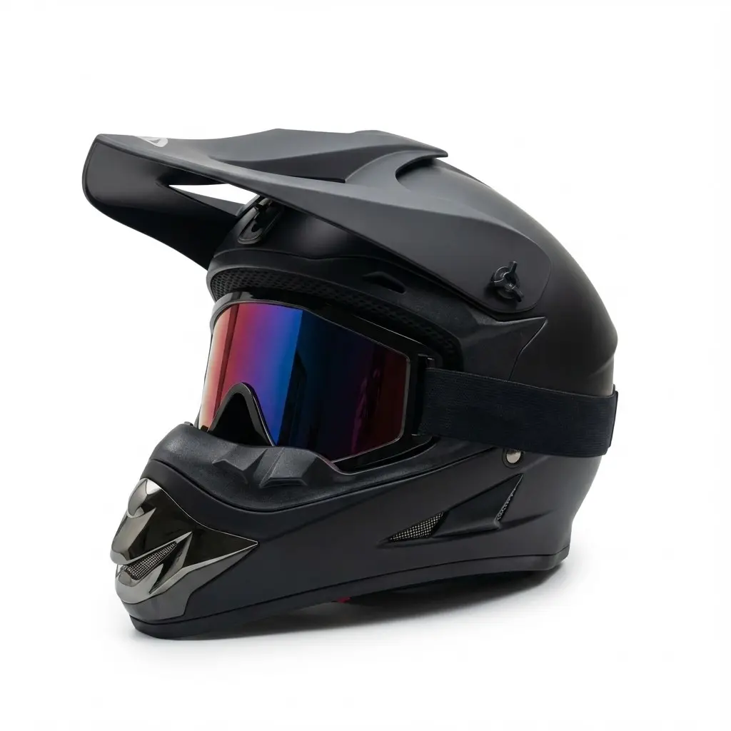 4in1-DOT Certified Youth Full Face Dirt Bike Helmet Set - Includes Cotton Face Mask, Goggles, Gloves, Off-Road Riding Protective Wear for Motocross, Includes Gloves, Sizes S-Xl, Safety Riding Helmet, Motorcycle Biker Helmet
