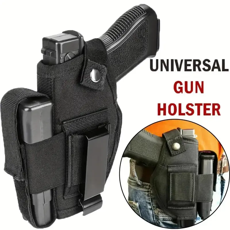 Unisex Universal Holster - 9mm IWB/OWB Concealed Carry Holster with Snap-Closure Magazine Pouch, Unisex Carry Fit, Fast Mag Access, Tactical Equipment