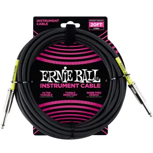 Ernie Ball 20' Straight / Straight Instrument Cable - Black