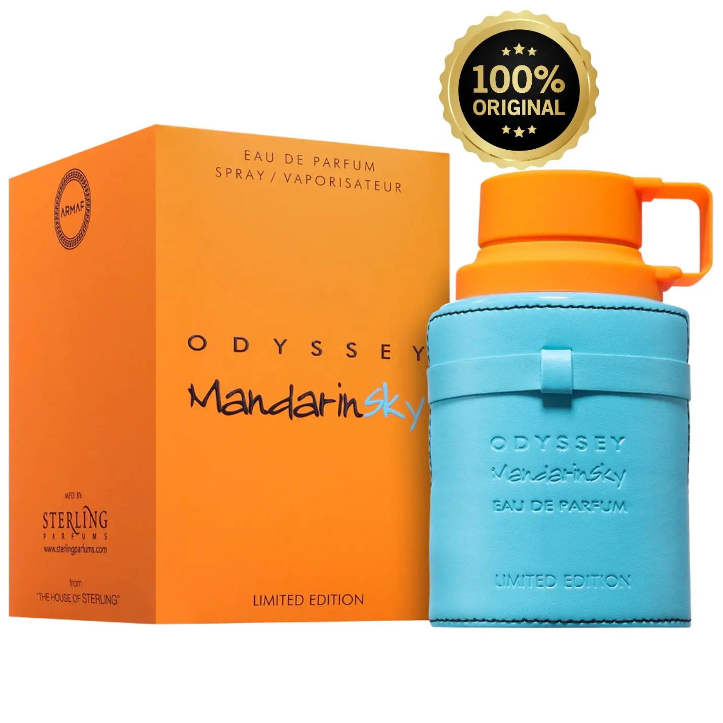 Armaf Odyssey Mandarin Sky EDP Perfume for Men - 3.4 fl oz Long-Lasting Citrus Woody Spicy Fragrance Spray, Limited Edition, Single Item
