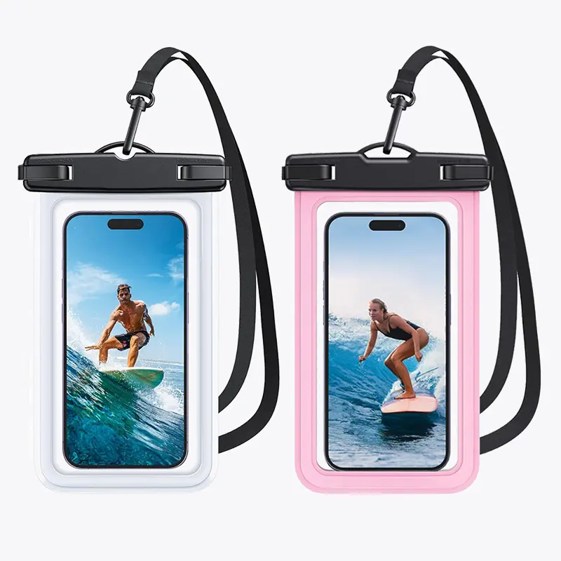 Sharkite Weatherproof Water Proof Smartphone Protector for iPhone 17/16/15/14 Pro Max - Handheld Dry Bag, Touchscreen-Enabled, Includes Lanyard (Fits Cellphone Up to 8.9 in) for Beach Adventures, Devices, Adjustable, Casing, Protective, Detachable