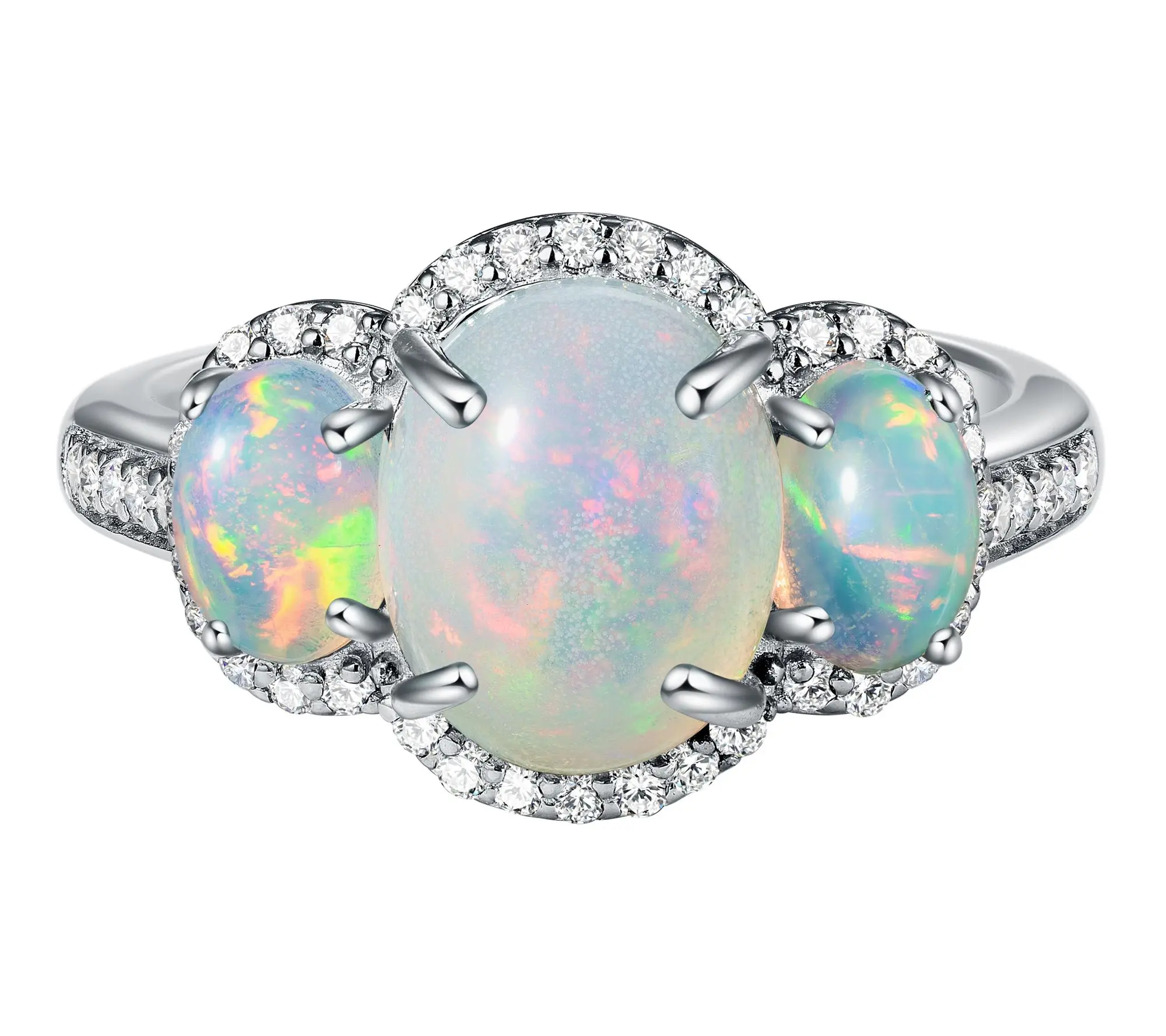 Accent by Affinity Diamond & Ethiopian Opal Ring, Sterling Accent by Affinity Diamond & Ethiopian Opal Ring, Sterling