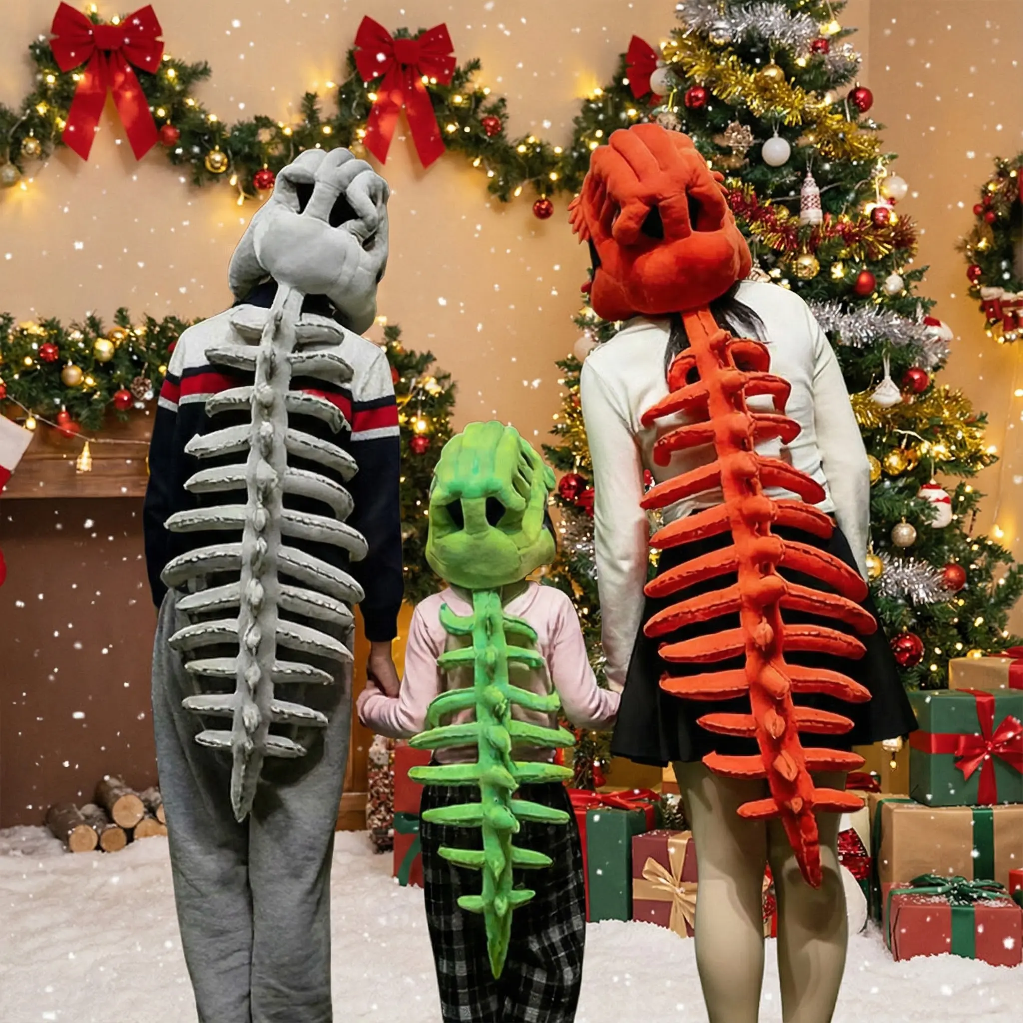 Valentine’s Day Gift Jurassic Park Dinosaur Skeleton Headpiece Fun Role Play Plush Toy Creative Prank Gift for Kids Family and Friends Plush Material Perfect for Role Playing and Pranks, Suitable For Various Holidays and Parties.