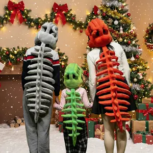 Valentine’s Day Gift Jurassic Park Dinosaur Skeleton Headpiece Fun Role Play Plush Toy Creative Prank Gift for Kids Family and Friends Plush Material Perfect for Role Playing and Pranks, Suitable For Various Holidays and Parties.