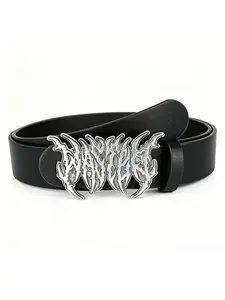 New Stylish Y2K Hollow Faux Leather Punk Street Style Belt for Men, Trendy Fashion Accessory, Perfect for Personal Style, 1pc