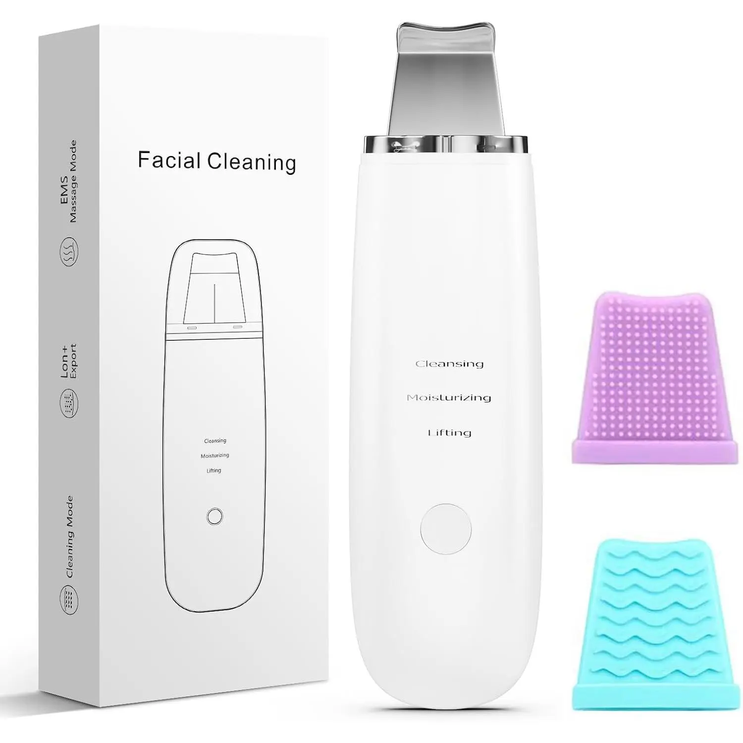 Electric Facial Spatula Skin Scrubber, 4-Mode Blackhead Remover & Pore Cleaner, Battery Powered Deep Cleansing Device for Face, Blackhead Removal, Skincare Tool, Gifts for Women