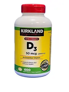 Kirkland Signature Extra Strength D3 50 mcg., 600 Softgels