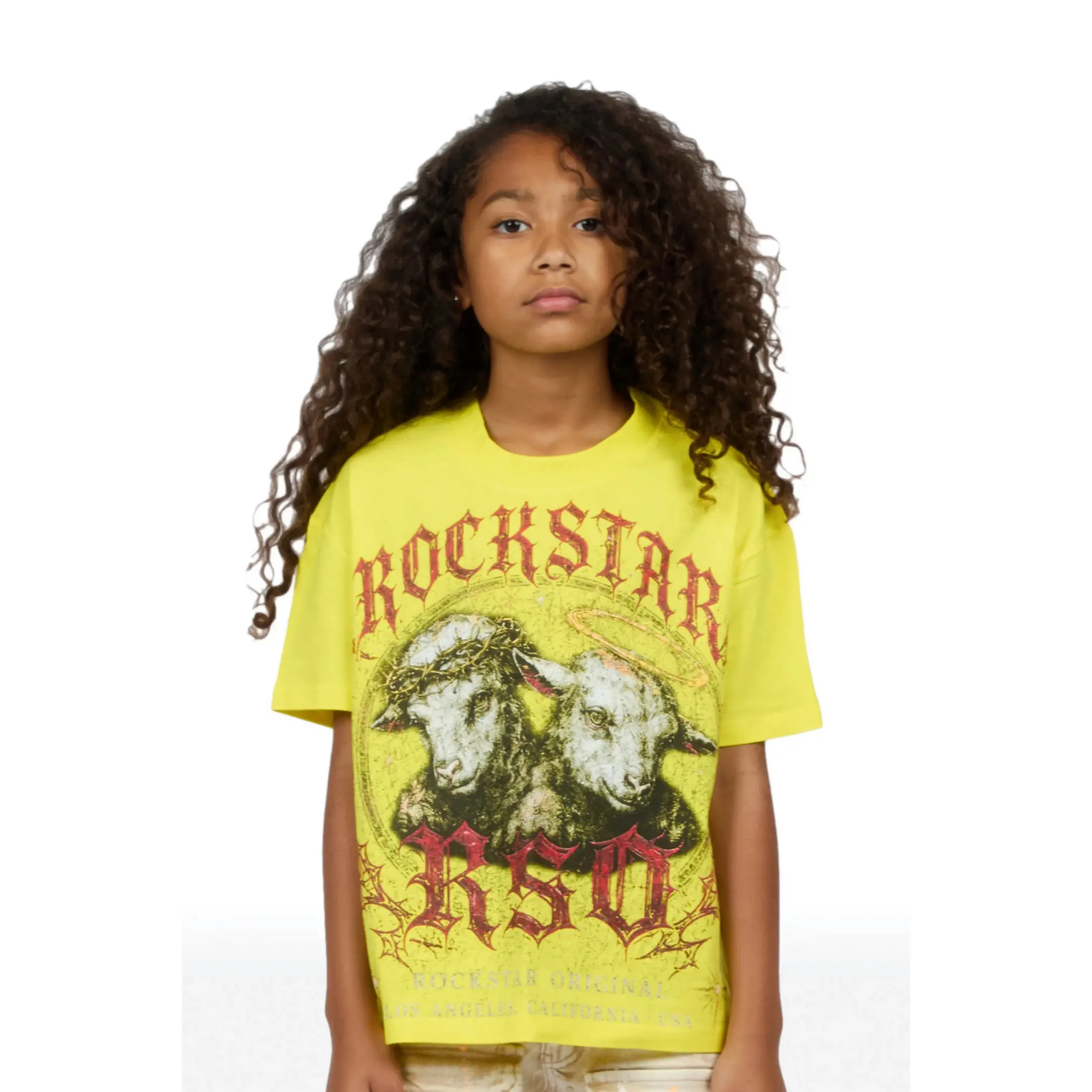 Girls Dezz Yellow Graphic T-Shirt Girls Dezz Yellow Graphic T-Shirt