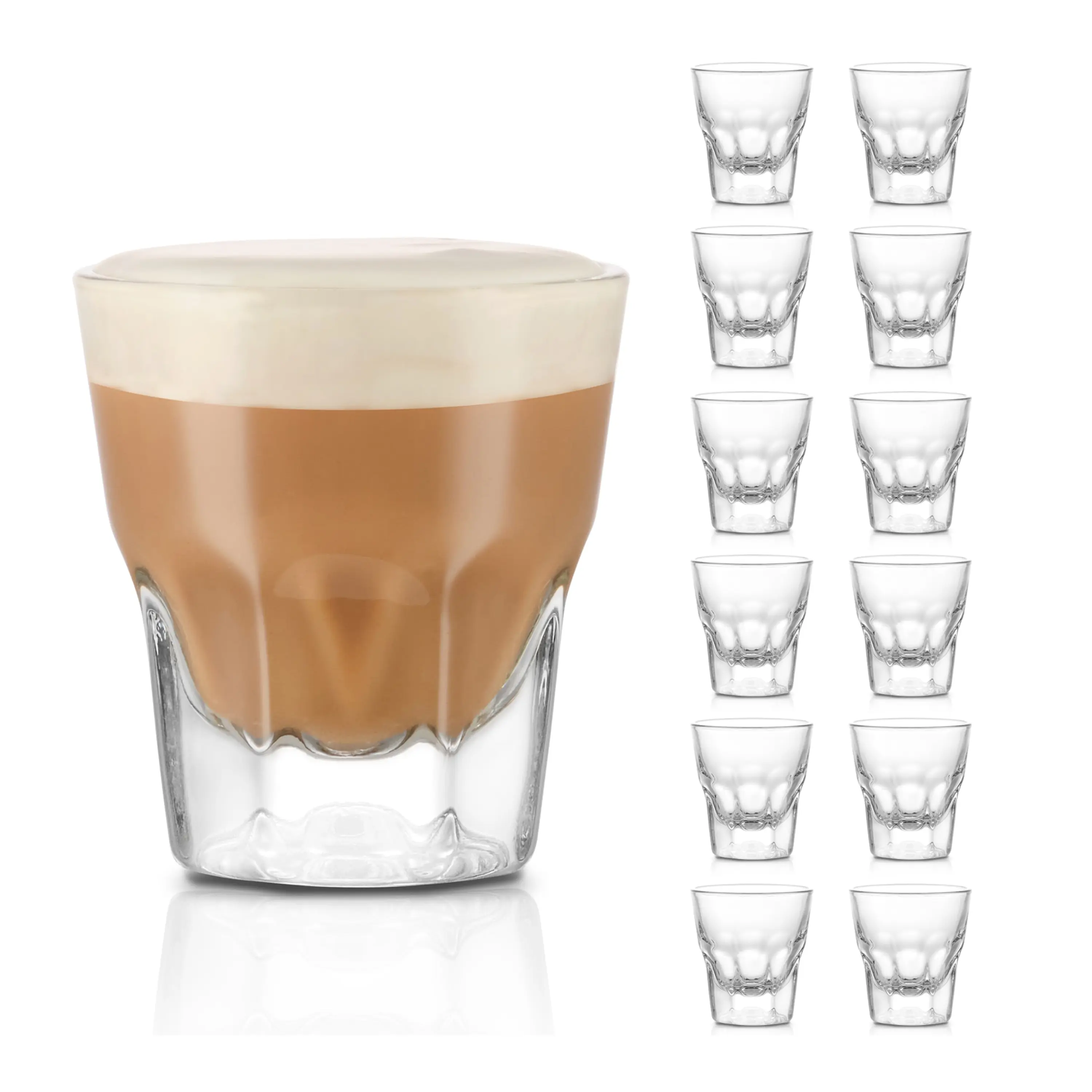 Libbey Gibraltar DuraTuff Drinking Glass Drinking Cup Set, Iconic Heavy Base Bar Glassware Thick Drinking Glasses Set of 12, 4.5-Ounce Cortado Glasses