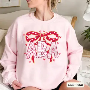 Preppy Coquette ABA Valentine's Sweatshirt: Behavior Analyst