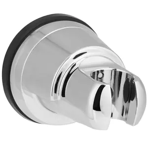 Hibbent Vacuum Suction Cup Shower Head Holder, Removable Shower Head Bracket, Height Adjustable Shower wand Holder & Wall Mount ABS Plastic Suction Holder for Handheld Shower Head