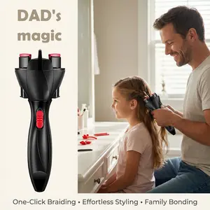 CESTVEEL Plastic Battery-Powered Hair Braiding Machine - Automatic Electric Twister Hair Styling Tool for Women, Lightweight Smooth Convenient Handheld DIY Device