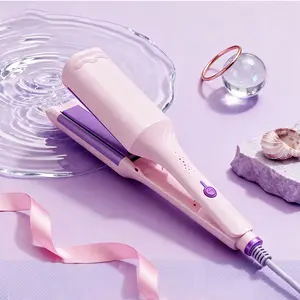 Deep Wave Curling Iron with Negative Ion Tech - 32MM French Wave Curling Iron 30W Power 2 Barrels Adjustable Temperatures Fast Heating 30 Seconds Auto-off Safety Lock Comfortable Grip for All Hair Types prime salon-quality curl