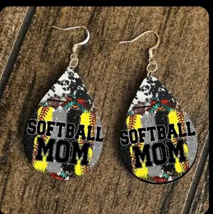 Softball earrings