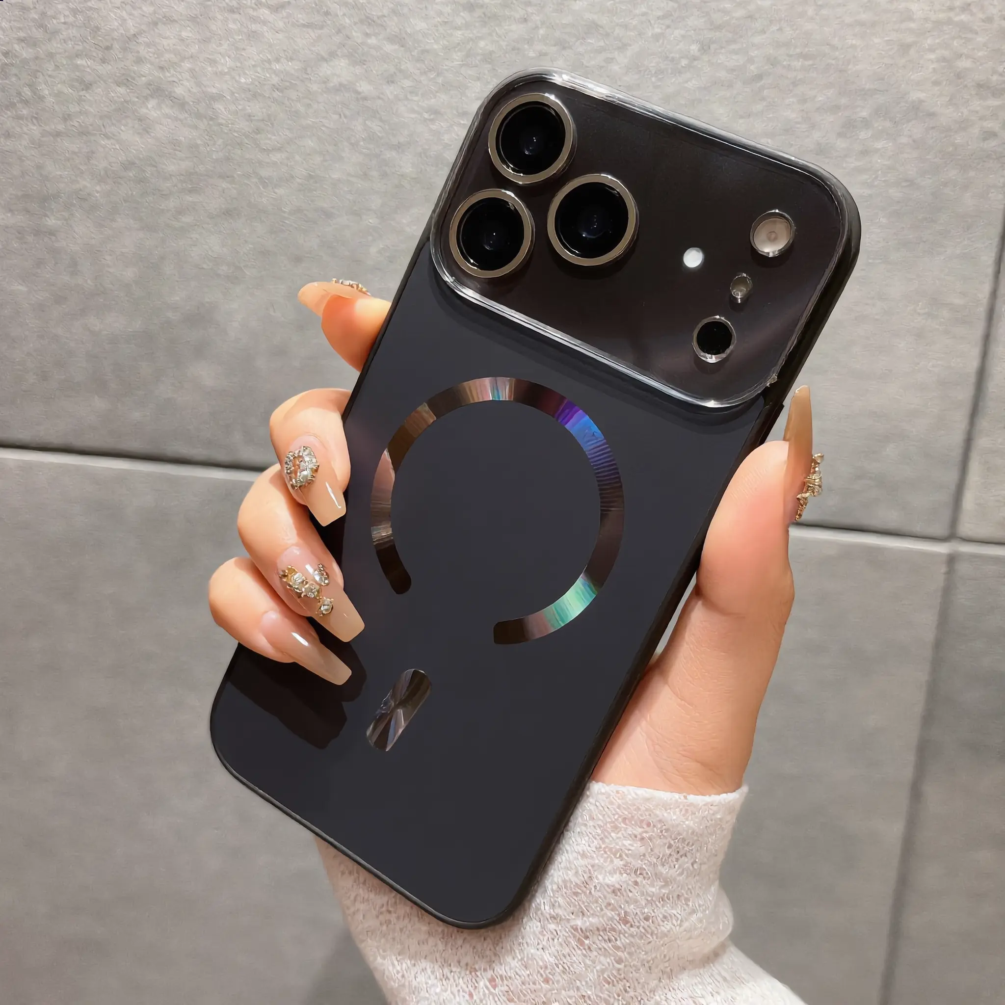 Customized TPU Shockproof Smartphone Case - Shock-Absorbent, Durable, Magnetic Protection Cellphone Cover, Ideal for Outdoor Use, Smiley Accessories Included
