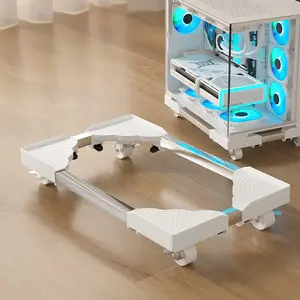 Adjustable Gaming PC Tower Stand with Wheels, Fits NZXT H7 Flow (Sun God Edition), Rolling Computer Host Base for Gamers, Ergonomic Home Office