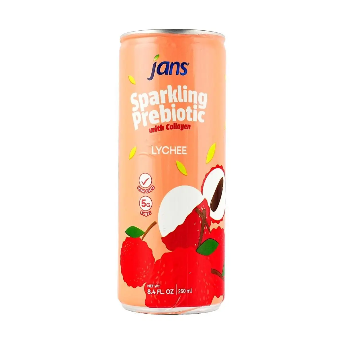 JANS Vietnamese Lychee Sparkling Juice Drink 250ml - Low Sugar, Collagen & Prebiotics Enriched