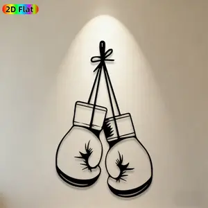 1pc Boxing Gloves Metal Wall Art, Dynamic Boxing Gloves Statue Mural, Ideal Gift for Fathers Day, New Year, Sports Decor Enthusiasts, Weather-Resistant Metal Wall Decor Wall Sculptures, Perfect for Garage Wall & Garden Fence, Energetic Sports-Themed Decor