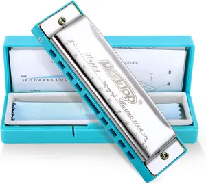 Harmonica, Diatonic 10 Holes C Key, Blues, for Beginner, , , Students, , with Case, Clean Cloth and Manual