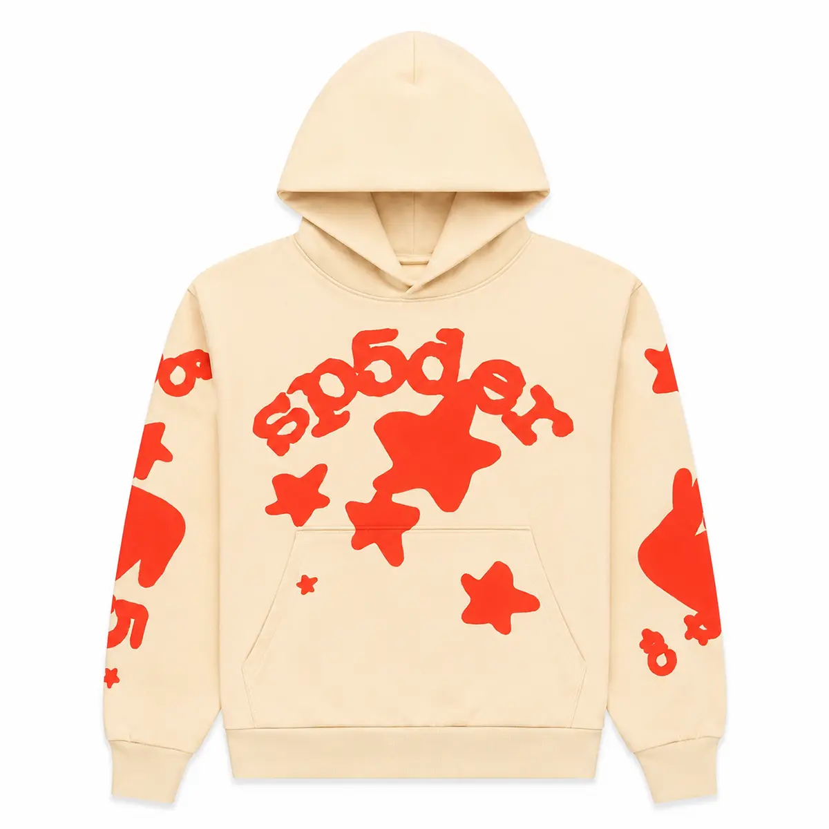 (100% Authentic) Sp5der Beluga Hoodie Cream