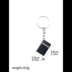 Death Note letter pattern keychain, metal book pendant, men's and women's fashion accessories, fashionable full match&exquisite birthday gift keychain