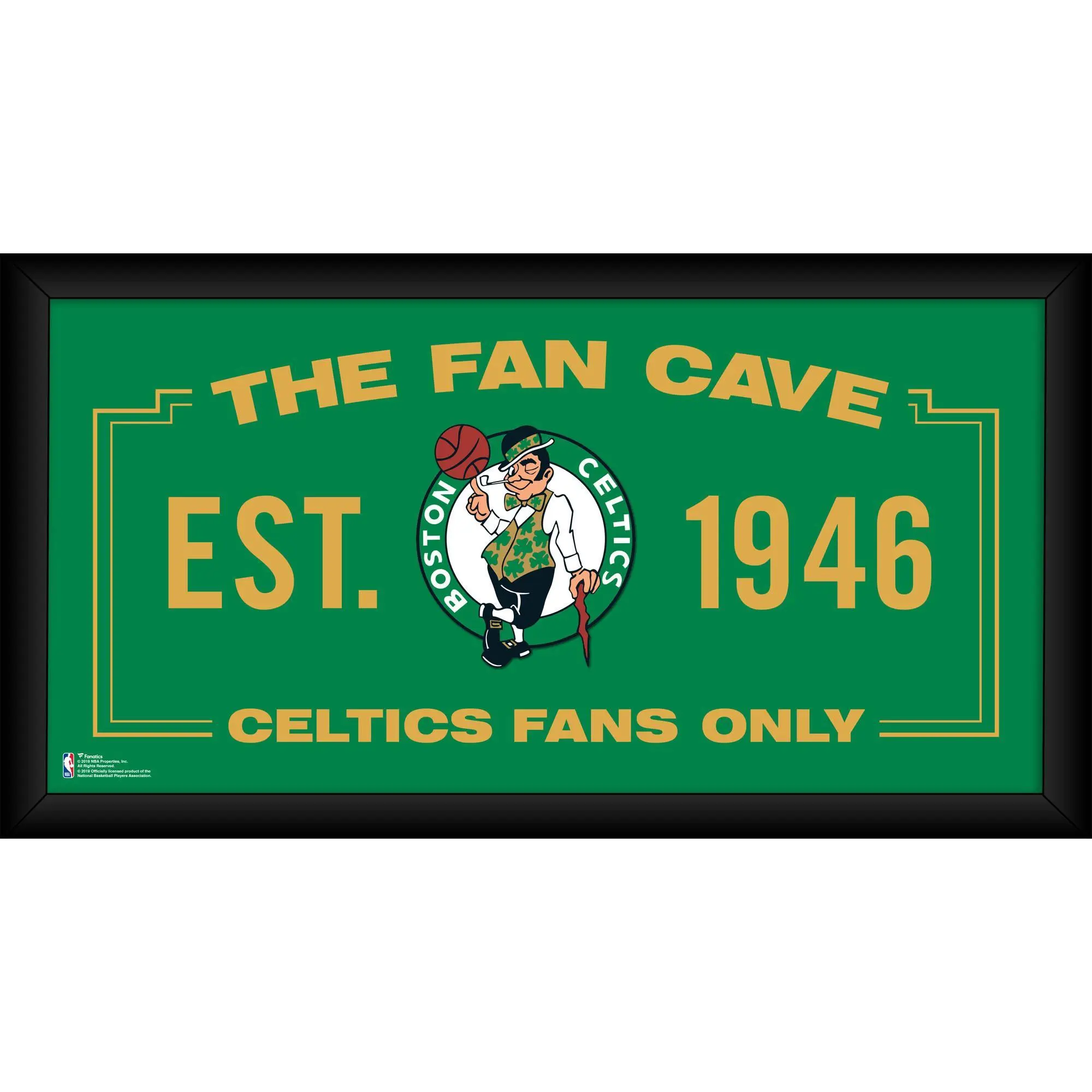 Boston Celtics Framed 10" x 20" Fan Cave Collage - NBA Memorabilia