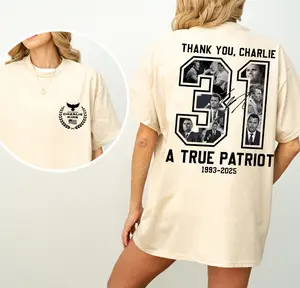 [ UNISEX SHIRT ] Charlie Kirk Memorial Tee: Patriotic Eagle Tribute T-Shirt, True Patriot Graphic Tee, Rest In Peace Charlie Kirk, Thank you Charlie Tee, Justice Shirt, Political Shirt, Charlie Kirk Memorial- Trending - TShirt, Sweatshirt
