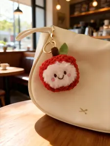 Cute Lychee Plush Keychain for Bags, Soft Stuffed Toy Accessory, Perfect Gift for Kids & Adults, Ideal for Home Decor & Party Favors, keychain kawaii, Charms