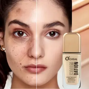 Waterproof Matte Foundation Liquid, Full Coverage Concealer, Long-Lasting Natural Finish, Suitable for All Skin Types, Single Item, Concealer Cosmetic