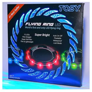 TOSY Flying Ring LED with 12 LEDs, Super Bright, Auto Light Up, Waterproof, Lightweight, and Soft, Perfect for Kids and Camping, Ideal Gift