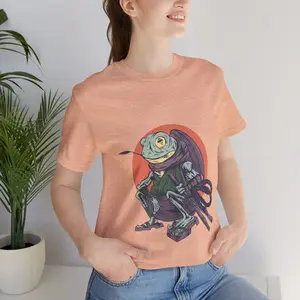 Cottagecore Frog T-Shirt, Vintage Japanese Samurai Warrior Graphic Tee Shirt, Unisex Gamer Gift For Japan Lovers, Trendy Teen Fashion