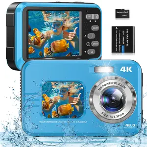 48MP Waterproof Digital Vlogging Camera, Dual Screen 10FT Auto Focus Camera Digital, 4K Video Resolution 16X Digital Zoom Underwater Camera, Digital Cam, Outdoor Digital Camera, Tech Gadgets, Photo Camera, Beginner Digital Camera