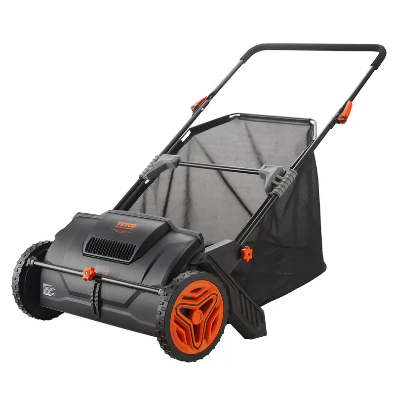VEVOR Push Lawn Sweeper 21-Inch Leaf & Grass Collector with 3.5 cu. ft. Mesh Collection Hopper Bag,  , 2 Spinning Brushes & Strong Rubber Wheels VEVOR Super Brand Day