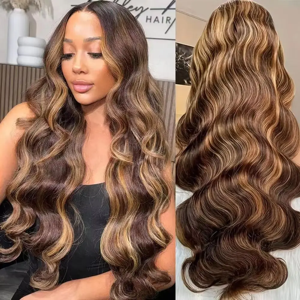 Tuneful P4/27 Ombre Body Wave Lace Front Wigs Human Hair for Black Women 180% Density 13X6 Highlight Honey Blonde Wig Human Hair Hot Red HD Transaprent Lace Frontal Wig SummerVibes