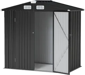 Transform Your Backyard in Minutes!  Aoxun 6x4 FT Metal Storage Shed – Sloping Roof, Lockable Door & Rust-Proof Galvanized Steel! Perfect for Patio, Lawn & Garden Tools. #BackyardOrganization #ToolShed #OutdoorStorage