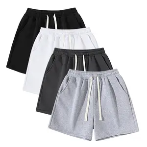 4 Pack Men’s solid-color drawstring loose straight-leg shorts,Versatile Basic knit athletic pants,Minimalist casual unisex sports shorts,plain beach shorts,suitable for Daily wear,outdoor,day outings,seaside vacations,and summer Everyday Menswear Trouser