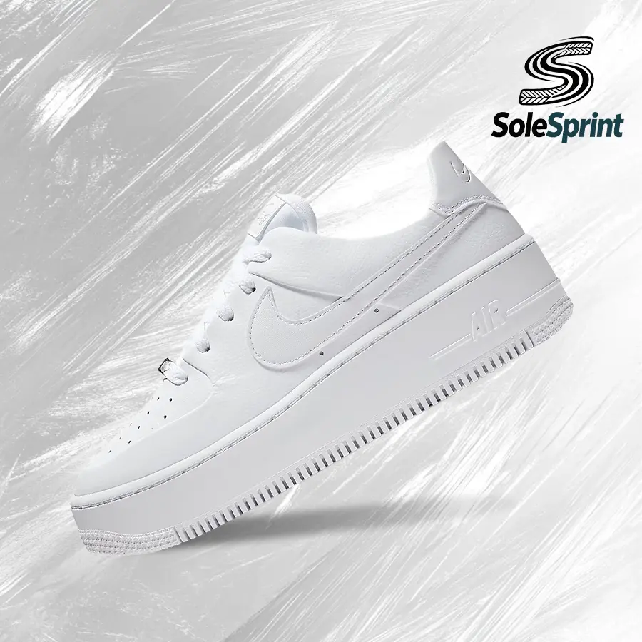 Nike Air Force 1 Sage Low Triple White Women's Athletic Casual Low-Top Sneakers - Shock-Absorbent, Lightweight, Breathable, Everyday Fit - Gym Training, Street Casual - AR5339-100