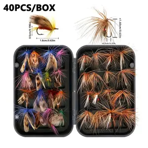 40-Piece Fly Fishing Lure Set with Mixed Butterfly and Insect Hooks, Ideal for Bass and Trout Fishing, Outdoor Fly Tackle, Fishing Lure Kit