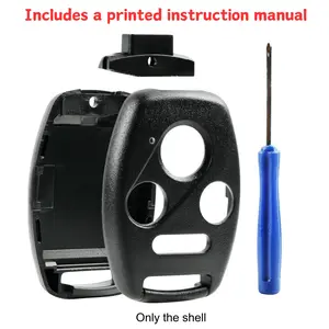 Cutting NOT Required - Key Fob Keyless Entry Remote Shell Case & Pad fits Honda 2003-2012 Accord / 2006-2013 Civic EX / 2009-2015 Pilot /2005-2006 CR-V（Includes instructions）