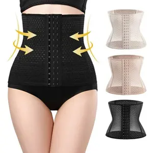 Waist Trainer Waist Cincher Corset For Women Tummy Control Body Shaper with Steel Boned Extender 6 Rows Buckle Invisible Under Dress Fabric Mesh