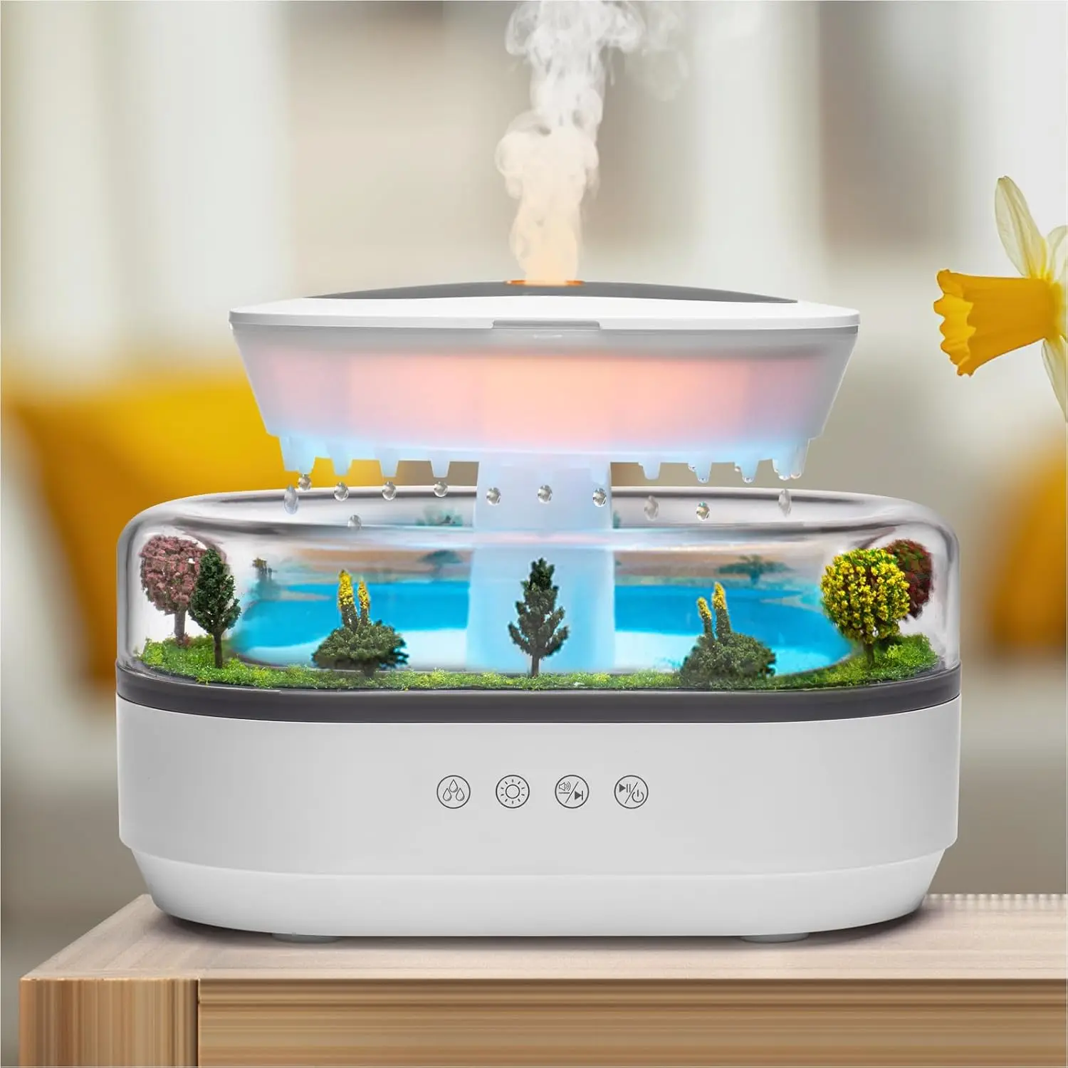 Essential Oil Diffuser 250mL Ultrasonic Cloud Humidifier with Rain Drip Sound for Bedroom Office – Great Gift for Relaxation