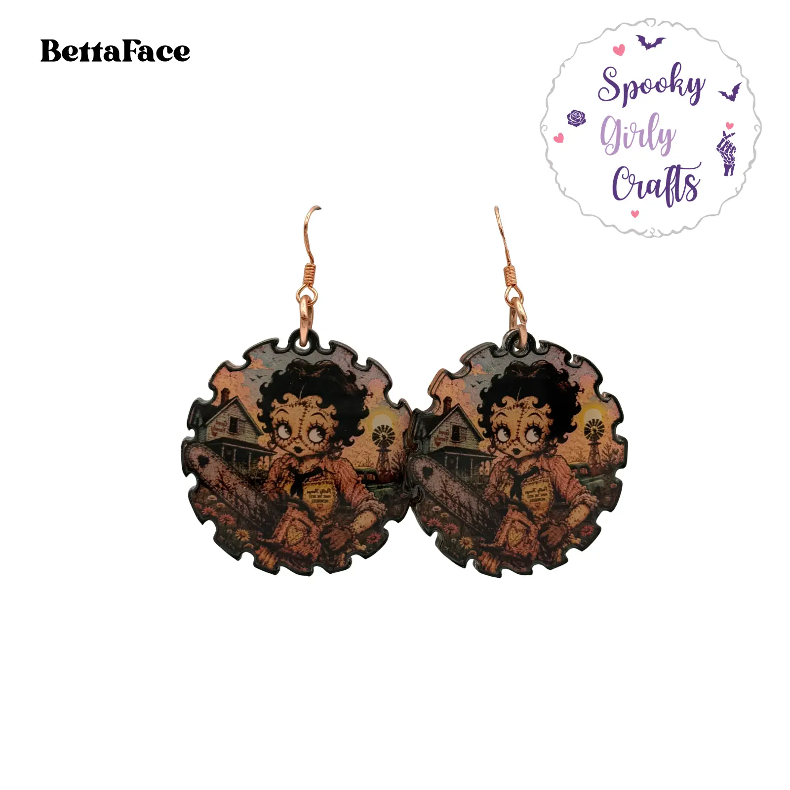 Chainsaw Slasher Inspired Acrylic Earrings