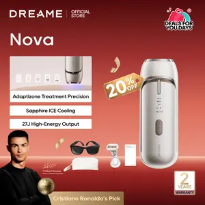【Super Brand Day】DREAME Nova IPL Hair Removal with Dual-Lamp 27J Output, Sapphire ICE Cooling, 3.9cm² Window, 0.2s Flash, Adaptizone AI Detection, Photon Skincare, Up to 96% Reduction Full-Body for Women and Men