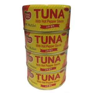 Spicy Hot Pepper Sauce Canned Tuna - 5.29 oz, 4-Pack, High-Protein Convenience Food, Instant Meal with Rice & Vegetables, Rich Flavor