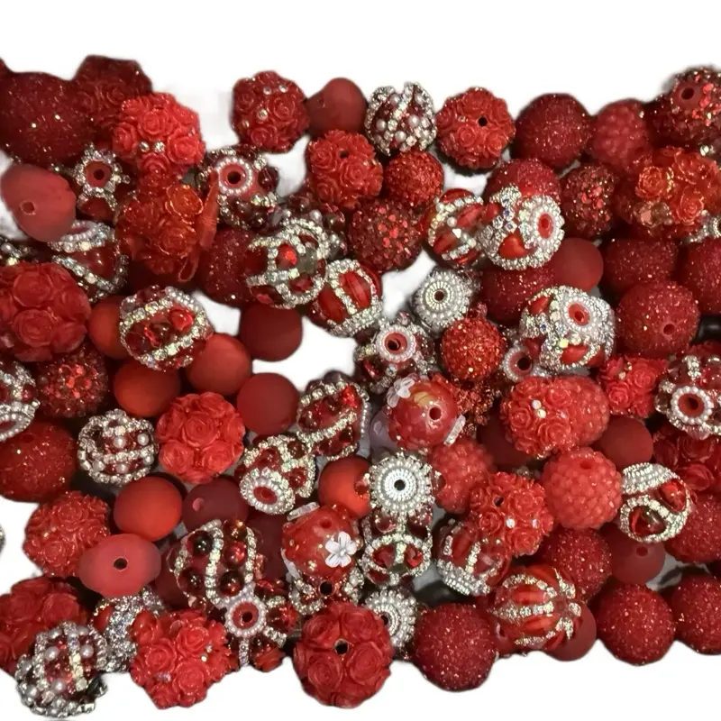 Red Colored Bead Scoop