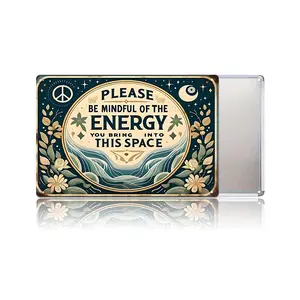 Vintage Tin Sign – “Mindful Energy” Inspirational Wall Sign, Retro Metal Decor for Yoga Room, Meditation Space, Café & Home by Palette&Wall | summervibes