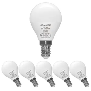 E12 Candelabra LED Light Bulb, A15 LED Bulb for Ceiling Fan and Chandelier Lamp, 450 Lumen Non-Dimmable 6 Pack