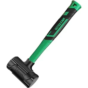Blow Hammer, Rubber Mallet with Steel Shot , Non-Slip Grip, Marring and Sparking Resistant (2LB)